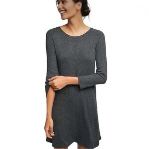 Anthropologie Charcoal Ribbed Knit Dress